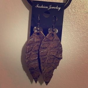Genuine Brown Leather Earrings